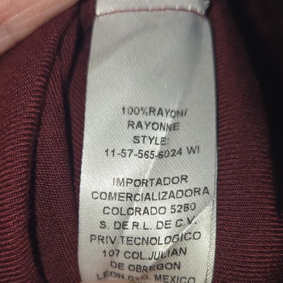 Stetson Burgundy Long Sleeve Dress with Geometric Patterns - Picture 6 of 6